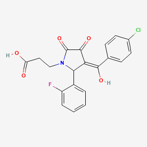 3-[(3E)-3-[(4-chlorophenyl)(hydroxy)methylidene]-2-(2-fluorophenyl)-4,5-dioxopyrrolidin-1-yl]propanoic acid