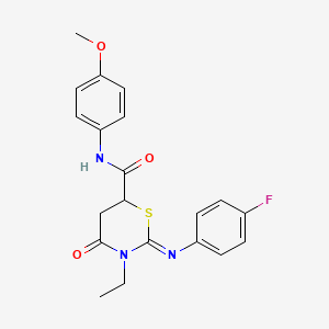 (2Z)-3-ethyl-2-[(4-fluorophenyl)imino]-N-(4-methoxyphenyl)-4-oxo-1,3-thiazinane-6-carboxamide