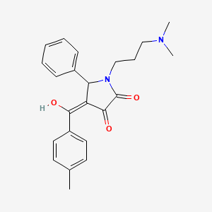 molecular formula C23H26N2O3 B11630767 1-[3-(dimethylamino)propyl]-3-hydroxy-4-(4-methylbenzoyl)-5-phenyl-2,5-dihydro-1H-pyrrol-2-one 