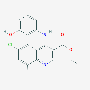 Ethyl 6-chloro-4-[(3-hydroxyphenyl)amino]-8-methylquinoline-3-carboxylate