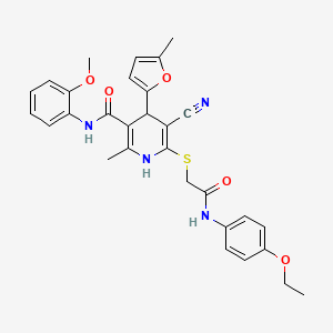 5-cyano-6-({2-[(4-ethoxyphenyl)amino]-2-oxoethyl}sulfanyl)-N-(2-methoxyphenyl)-2-methyl-4-(5-methylfuran-2-yl)-1,4-dihydropyridine-3-carboxamide