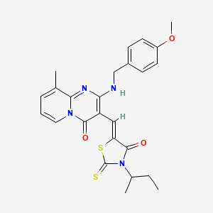 3-{(Z)-[3-(butan-2-yl)-4-oxo-2-thioxo-1,3-thiazolidin-5-ylidene]methyl}-2-[(4-methoxybenzyl)amino]-9-methyl-4H-pyrido[1,2-a]pyrimidin-4-one