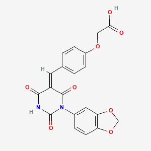 (4-{(Z)-[1-(1,3-benzodioxol-5-yl)-4-hydroxy-2,6-dioxo-1,6-dihydropyrimidin-5(2H)-ylidene]methyl}phenoxy)acetic acid