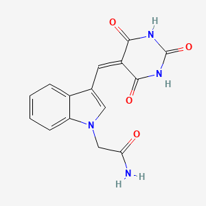 2-[3-[(2,4,6-Trioxo-1,3-diazinan-5-ylidene)methyl]indol-1-yl]acetamide