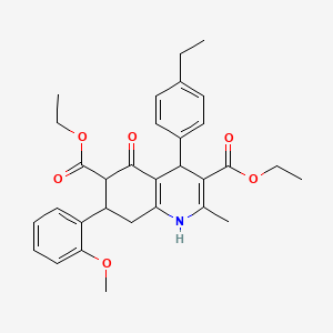 Diethyl 4-(4-ethylphenyl)-7-(2-methoxyphenyl)-2-methyl-5-oxo-1,4,5,6,7,8-hexahydro-3,6-quinolinedicarboxylate