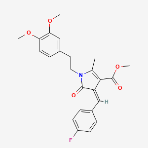 molecular formula C24H24FNO5 B11630872 methyl (4Z)-1-[2-(3,4-dimethoxyphenyl)ethyl]-4-(4-fluorobenzylidene)-2-methyl-5-oxo-4,5-dihydro-1H-pyrrole-3-carboxylate 