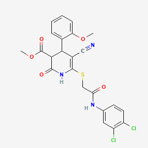 molecular formula C23H19Cl2N3O5S B11630884 Methyl 5-cyano-6-({2-[(3,4-dichlorophenyl)amino]-2-oxoethyl}sulfanyl)-4-(2-methoxyphenyl)-2-oxo-1,2,3,4-tetrahydropyridine-3-carboxylate 