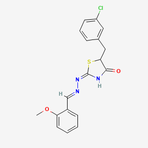 (2E)-5-(3-chlorobenzyl)-2-[(2E)-(2-methoxybenzylidene)hydrazinylidene]-1,3-thiazolidin-4-one