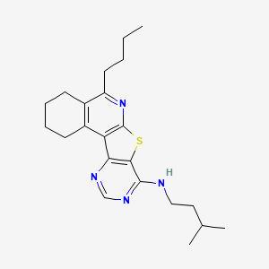 8-butyl-N-(3-methylbutyl)-11-thia-9,14,16-triazatetracyclo[8.7.0.02,7.012,17]heptadeca-1,7,9,12,14,16-hexaen-13-amine