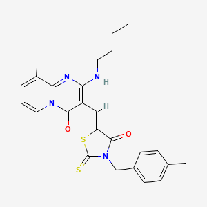 molecular formula C25H26N4O2S2 B11630925 2-(butylamino)-9-methyl-3-{(Z)-[3-(4-methylbenzyl)-4-oxo-2-thioxo-1,3-thiazolidin-5-ylidene]methyl}-4H-pyrido[1,2-a]pyrimidin-4-one 