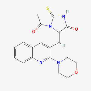 molecular formula C19H18N4O3S B11630943 (5Z)-1-acetyl-5-{[2-(morpholin-4-yl)quinolin-3-yl]methylidene}-2-sulfanyl-1,5-dihydro-4H-imidazol-4-one 