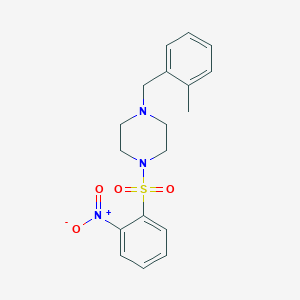 molecular formula C18H21N3O4S B11630950 1-(2-Methylbenzyl)-4-[(2-nitrophenyl)sulfonyl]piperazine 