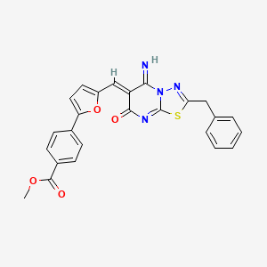 methyl 4-{5-[(Z)-(2-benzyl-5-imino-7-oxo-5H-[1,3,4]thiadiazolo[3,2-a]pyrimidin-6(7H)-ylidene)methyl]furan-2-yl}benzoate