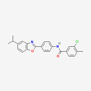 molecular formula C24H21ClN2O2 B11630963 3-chloro-4-methyl-N-{4-[5-(propan-2-yl)-1,3-benzoxazol-2-yl]phenyl}benzamide 