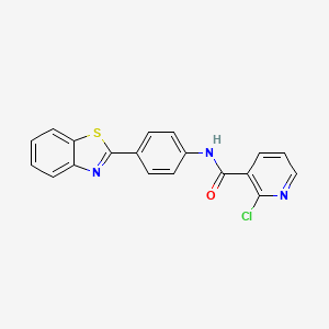 molecular formula C19H12ClN3OS B11630978 N-[4-(1,3-benzothiazol-2-yl)phenyl]-2-chloropyridine-3-carboxamide 