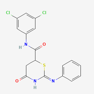 molecular formula C17H13Cl2N3O2S B11630986 (2Z)-N-(3,5-dichlorophenyl)-4-oxo-2-(phenylimino)-1,3-thiazinane-6-carboxamide 