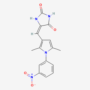 (5E)-5-{[2,5-dimethyl-1-(3-nitrophenyl)-1H-pyrrol-3-yl]methylidene}imidazolidine-2,4-dione