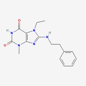 7-ethyl-3-methyl-8-[(2-phenylethyl)amino]-2,3,6,7-tetrahydro-1H-purine-2,6-dione