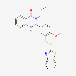 2-{3-[(1,3-benzothiazol-2-ylsulfanyl)methyl]-4-methoxyphenyl}-3-propyl-2,3-dihydroquinazolin-4(1H)-one