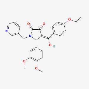 molecular formula C27H26N2O6 B11631146 (4E)-5-(3,4-dimethoxyphenyl)-4-[(4-ethoxyphenyl)(hydroxy)methylidene]-1-(pyridin-3-ylmethyl)pyrrolidine-2,3-dione 