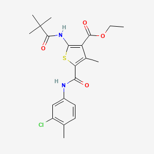 Ethyl 5-[(3-chloro-4-methylphenyl)carbamoyl]-2-[(2,2-dimethylpropanoyl)amino]-4-methylthiophene-3-carboxylate