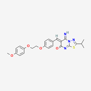 (6Z)-5-imino-6-{4-[2-(4-methoxyphenoxy)ethoxy]benzylidene}-2-(propan-2-yl)-5,6-dihydro-7H-[1,3,4]thiadiazolo[3,2-a]pyrimidin-7-one