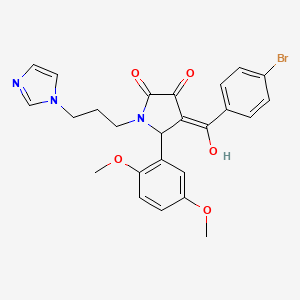 molecular formula C25H24BrN3O5 B11631183 4-[(4-bromophenyl)carbonyl]-5-(2,5-dimethoxyphenyl)-3-hydroxy-1-[3-(1H-imidazol-1-yl)propyl]-1,5-dihydro-2H-pyrrol-2-one 