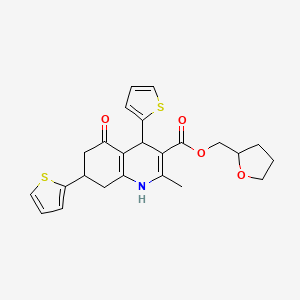 Tetrahydrofuran-2-ylmethyl 2-methyl-5-oxo-4,7-di(thiophen-2-yl)-1,4,5,6,7,8-hexahydroquinoline-3-carboxylate