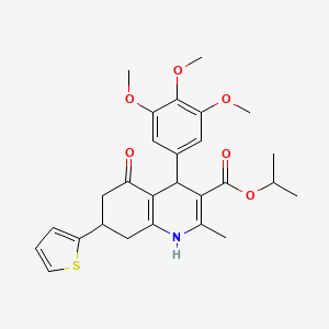 Propan-2-yl 2-methyl-5-oxo-7-(thiophen-2-yl)-4-(3,4,5-trimethoxyphenyl)-1,4,5,6,7,8-hexahydroquinoline-3-carboxylate