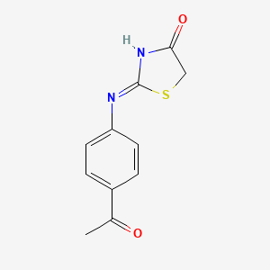 molecular formula C11H10N2O2S B11631217 2-(4-Acetyl-phenylamino)-thiazol-4-one 