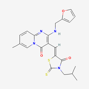 2-[(2-furylmethyl)amino]-3-[(Z)-(3-isobutyl-4-oxo-2-thioxo-1,3-thiazolidin-5-ylidene)methyl]-7-methyl-4H-pyrido[1,2-a]pyrimidin-4-one