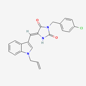 (5Z)-3-(4-chlorobenzyl)-5-{[1-(prop-2-en-1-yl)-1H-indol-3-yl]methylidene}imidazolidine-2,4-dione