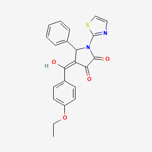 (4E)-4-[(4-ethoxyphenyl)(hydroxy)methylidene]-5-phenyl-1-(1,3-thiazol-2-yl)pyrrolidine-2,3-dione