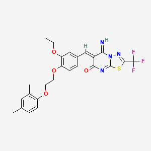 (6Z)-6-{4-[2-(2,4-dimethylphenoxy)ethoxy]-3-ethoxybenzylidene}-5-imino-2-(trifluoromethyl)-5,6-dihydro-7H-[1,3,4]thiadiazolo[3,2-a]pyrimidin-7-one