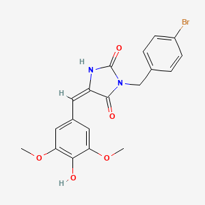 (5E)-3-[(4-bromophenyl)methyl]-5-[(4-hydroxy-3,5-dimethoxyphenyl)methylidene]imidazolidine-2,4-dione