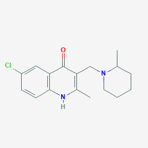 molecular formula C17H21ClN2O B11631269 6-Chloro-2-methyl-3-[(2-methylpiperidin-1-yl)methyl]quinolin-4-ol 