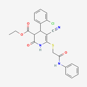 Ethyl 4-(2-chlorophenyl)-5-cyano-2-hydroxy-6-{[2-oxo-2-(phenylamino)ethyl]sulfanyl}-3,4-dihydropyridine-3-carboxylate