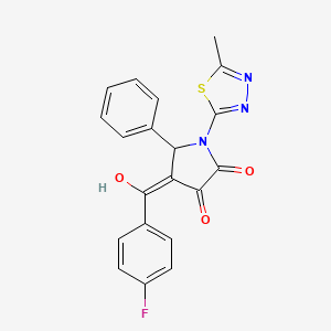 molecular formula C20H14FN3O3S B11631289 4-(4-fluorobenzoyl)-3-hydroxy-1-(5-methyl-1,3,4-thiadiazol-2-yl)-5-phenyl-2,5-dihydro-1H-pyrrol-2-one 