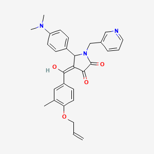 molecular formula C29H29N3O4 B11631306 5-[4-(dimethylamino)phenyl]-3-hydroxy-4-{[3-methyl-4-(prop-2-en-1-yloxy)phenyl]carbonyl}-1-(pyridin-3-ylmethyl)-1,5-dihydro-2H-pyrrol-2-one 