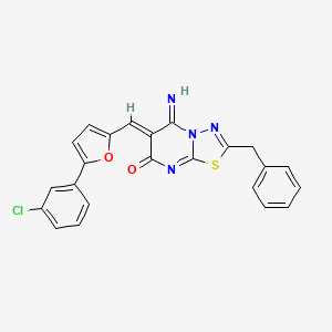 (6Z)-2-benzyl-6-{[5-(3-chlorophenyl)furan-2-yl]methylidene}-5-imino-5,6-dihydro-7H-[1,3,4]thiadiazolo[3,2-a]pyrimidin-7-one