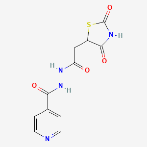 N'-[2-(2,4-dioxo-1,3-thiazolidin-5-yl)acetyl]pyridine-4-carbohydrazide