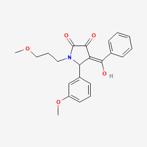 molecular formula C22H23NO5 B11631361 (4E)-4-[hydroxy(phenyl)methylidene]-5-(3-methoxyphenyl)-1-(3-methoxypropyl)pyrrolidine-2,3-dione 