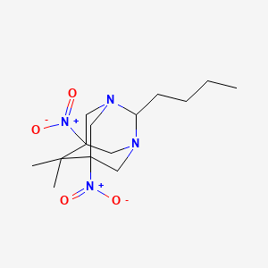 molecular formula C14H24N4O4 B11631383 2-Butyl-6,6-dimethyl-5,7-dinitro-1,3-diazatricyclo[3.3.1.1~3,7~]decane 