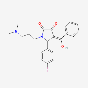 molecular formula C22H23FN2O3 B11631387 4-benzoyl-1-[3-(dimethylamino)propyl]-5-(4-fluorophenyl)-3-hydroxy-2,5-dihydro-1H-pyrrol-2-one 