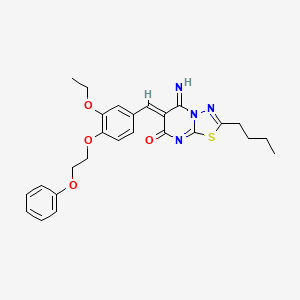 (6Z)-2-butyl-6-[3-ethoxy-4-(2-phenoxyethoxy)benzylidene]-5-imino-5,6-dihydro-7H-[1,3,4]thiadiazolo[3,2-a]pyrimidin-7-one