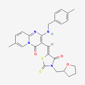 7-methyl-2-[(4-methylbenzyl)amino]-3-{(Z)-[4-oxo-3-(tetrahydrofuran-2-ylmethyl)-2-thioxo-1,3-thiazolidin-5-ylidene]methyl}-4H-pyrido[1,2-a]pyrimidin-4-one