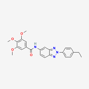 molecular formula C24H24N4O4 B11631422 N-[2-(4-ethylphenyl)-2H-benzotriazol-5-yl]-3,4,5-trimethoxybenzamide 