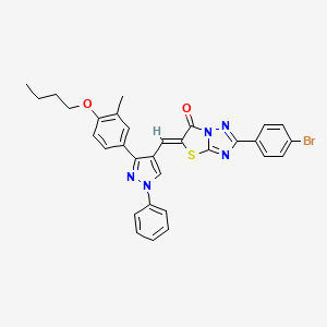 (5Z)-2-(4-bromophenyl)-5-{[3-(4-butoxy-3-methylphenyl)-1-phenyl-1H-pyrazol-4-yl]methylidene}[1,3]thiazolo[3,2-b][1,2,4]triazol-6(5H)-one