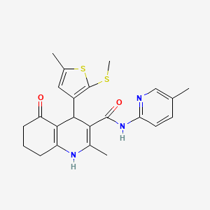 2-Methyl-4-(5-methyl-2-(methylthio)thiophen-3-yl)-N-(5-methylpyridin-2-yl)-5-oxo-1,4,5,6,7,8-hexahydroquinoline-3-carboxamide