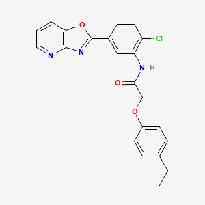 molecular formula C22H18ClN3O3 B11631467 N-[2-chloro-5-([1,3]oxazolo[4,5-b]pyridin-2-yl)phenyl]-2-(4-ethylphenoxy)acetamide 